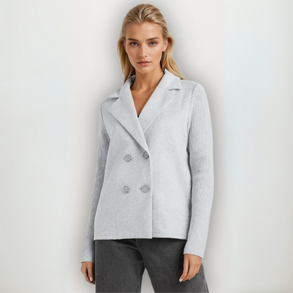 Kvinders Blazer Frakke Strikket Polyester-Bomuldsblanding 5