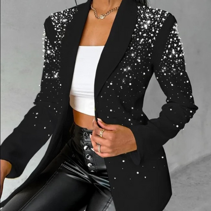 Kvinders Blazer Med Perledetaljer Elegant 1