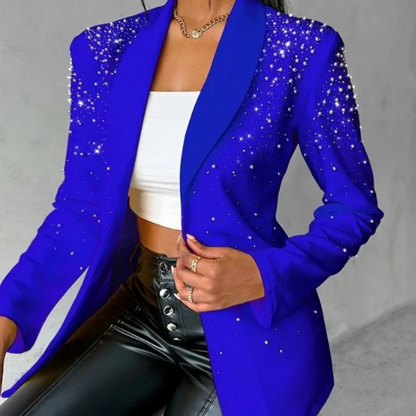 Kvinders Blazer Med Perledetaljer Elegant 3