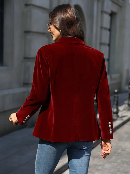 Kvinders Blazer Retro Elegant Skræddersyet Fløjl 6