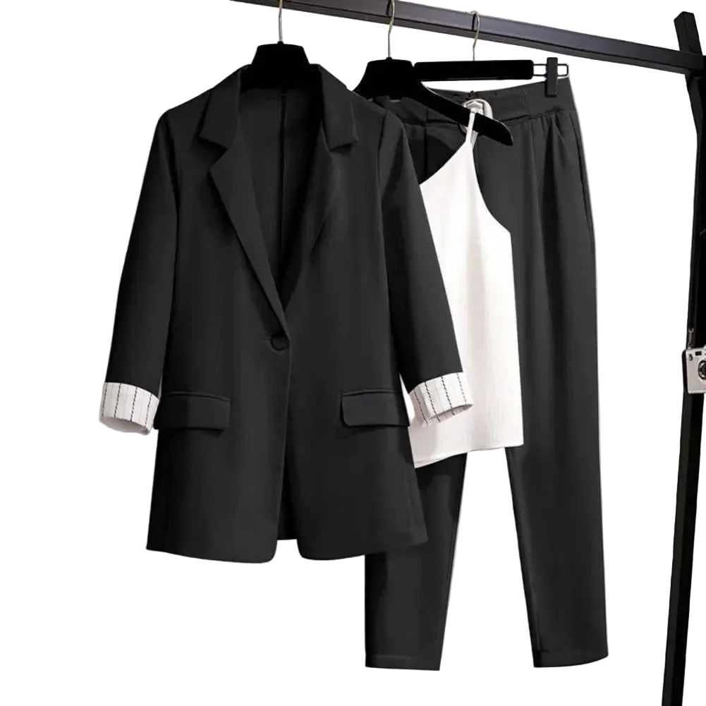 Kvinders Blazer Sæt med Bukser og Top 0