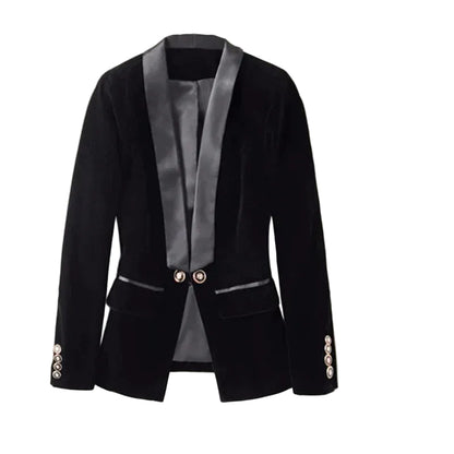 Kvinders Blazer med Satin Revers 0