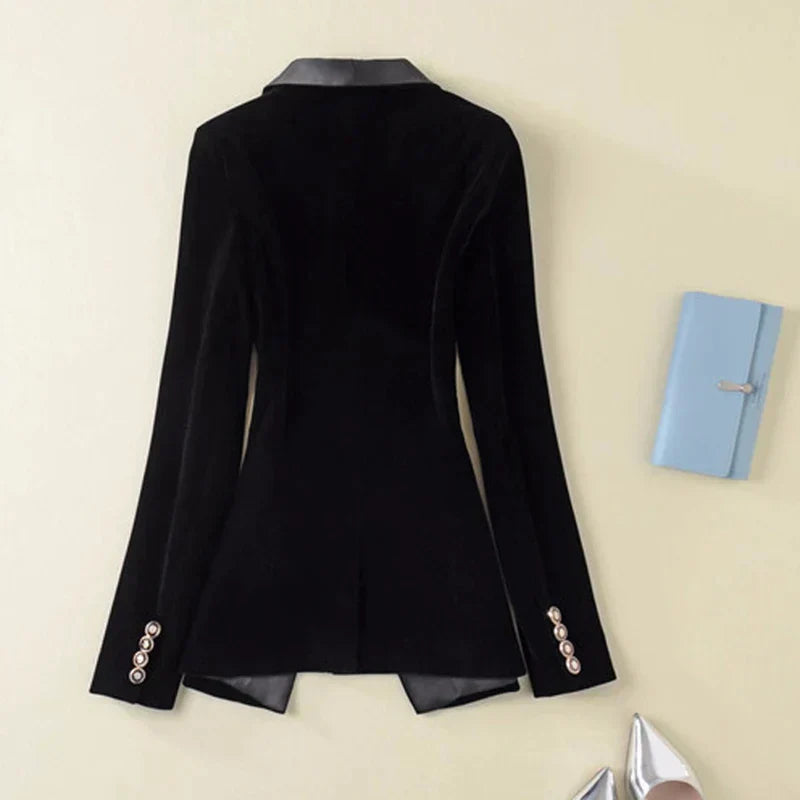 Kvinders Blazer med Satin Revers 1