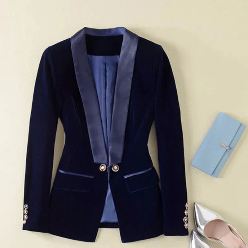 Kvinders Blazer med Satin Revers 8
