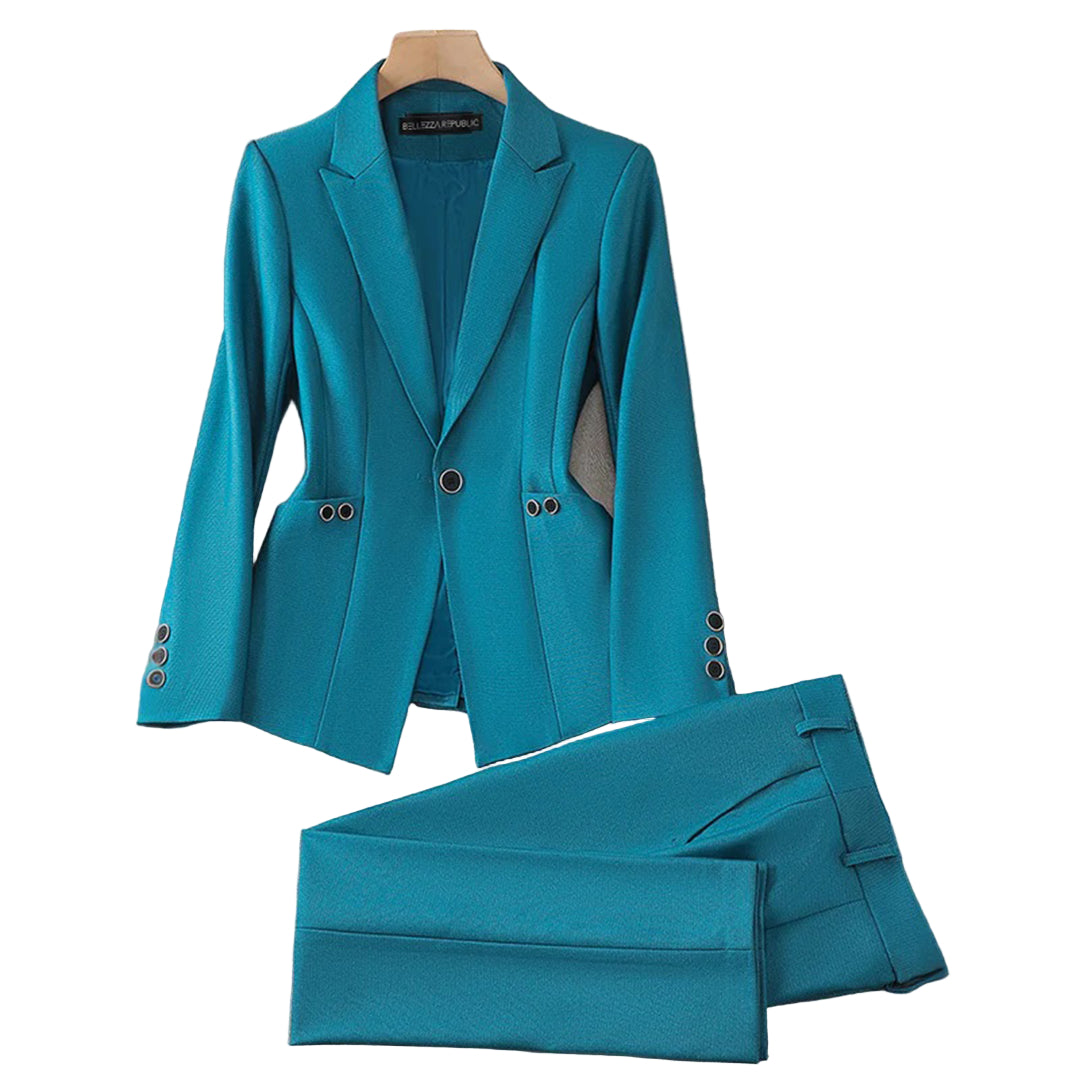 Kvinders Blazer og Bukser Sæt Stilet Design med Høj Talje 0