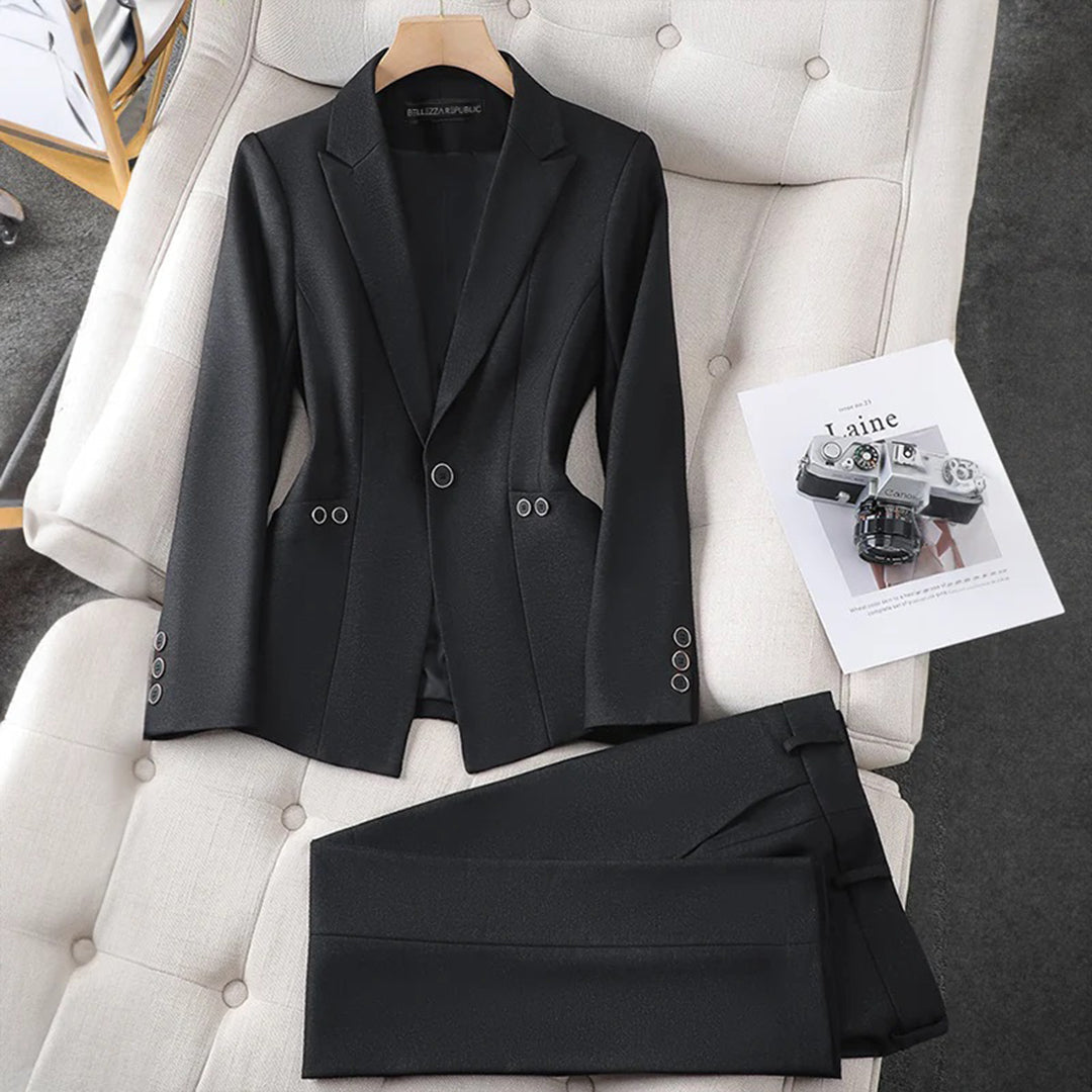 Kvinders Blazer og Bukser Sæt Stilet Design med Høj Talje 4
