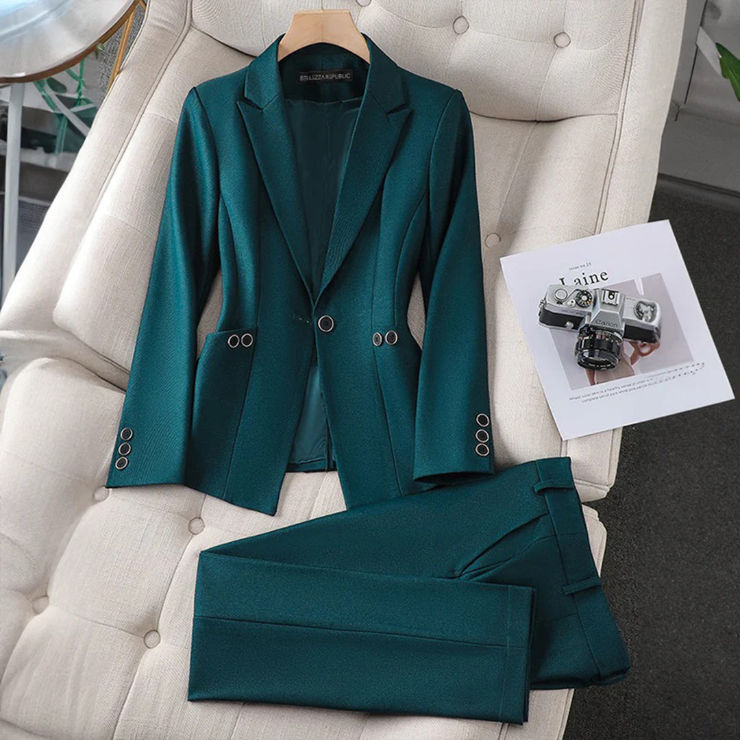 Kvinders Blazer og Bukser Sæt Stilet Design med Høj Talje 5