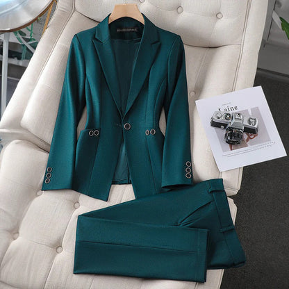 Kvinders Blazer og Bukser Sæt Stilet Design med Høj Talje 5