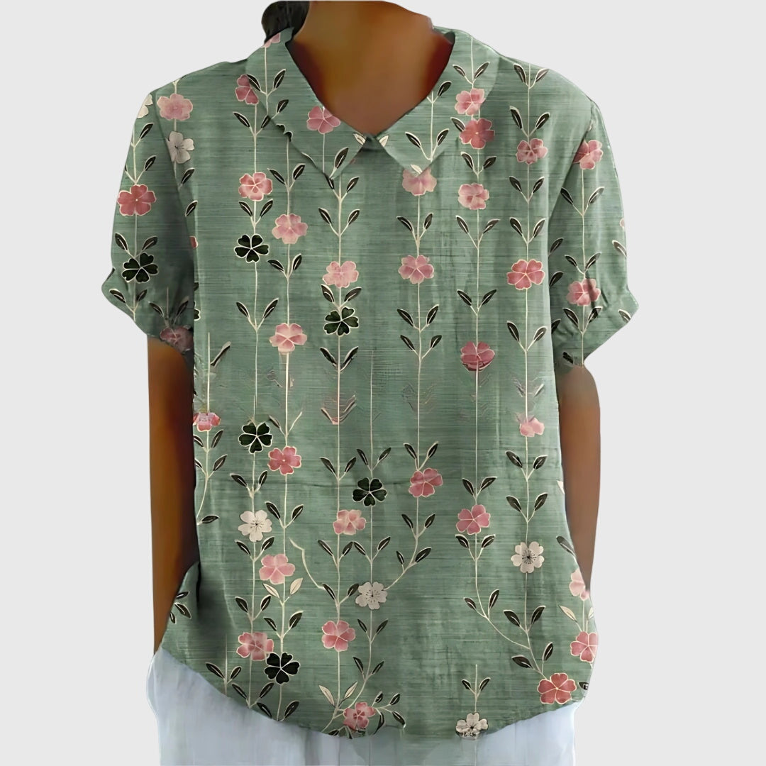 Kvinders Blomster Bluse Afslappet Stil 1