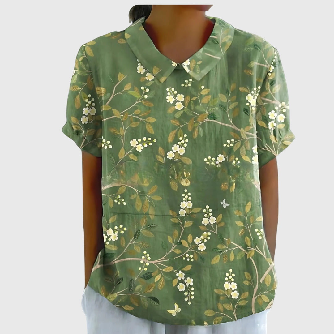 Kvinders Blomster Bluse Afslappet Stil 10