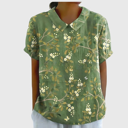 Kvinders Blomster Bluse Afslappet Stil 10