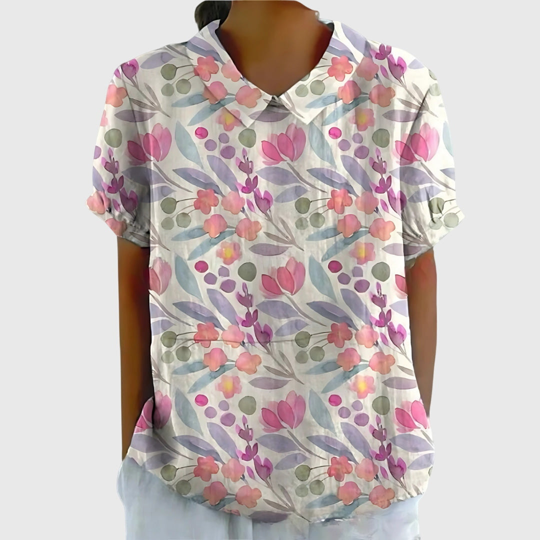 Kvinders Blomster Bluse Afslappet Stil 11