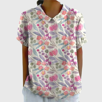Kvinders Blomster Bluse Afslappet Stil 11