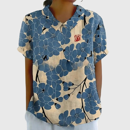 Kvinders Blomster Bluse Afslappet Stil 4