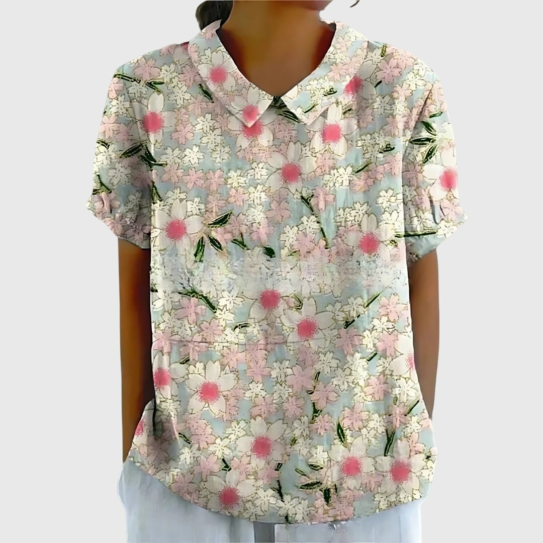 Kvinders Blomster Bluse Afslappet Stil 5