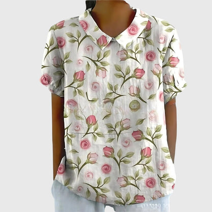 Kvinders Blomster Bluse Afslappet Stil 7