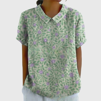 Kvinders Blomster Bluse Afslappet Stil 8