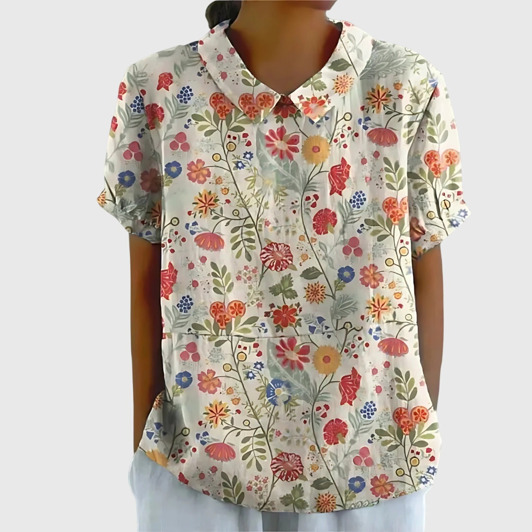 Kvinders Blomster Bluse Afslappet Stil 9
