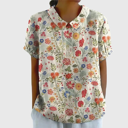 Kvinders Blomster Bluse Afslappet Stil 9