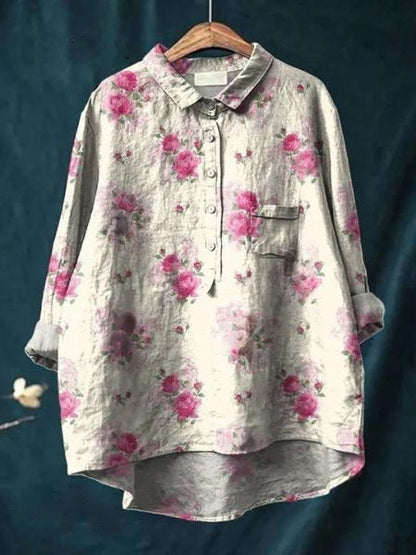 Kvinders Blomster Bluse Med Stilfuldt Design 11