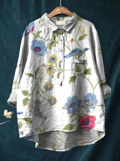 Kvinders Blomster Bluse Med Stilfuldt Design 12