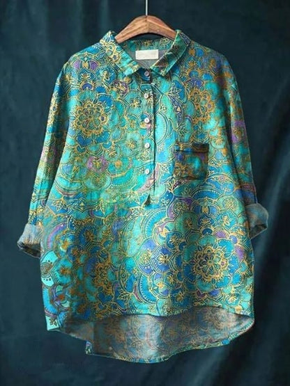 Kvinders Blomster Bluse Med Stilfuldt Design 13
