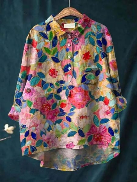 Kvinders Blomster Bluse Med Stilfuldt Design 2