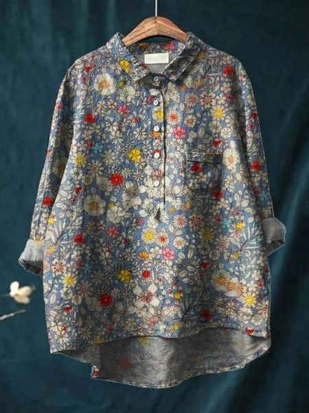 Kvinders Blomster Bluse Med Stilfuldt Design 3