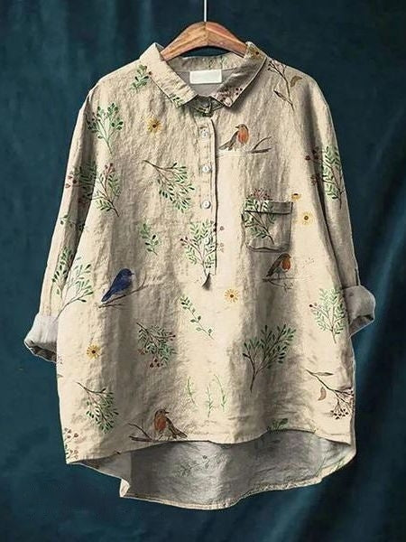 Kvinders Blomster Bluse Med Stilfuldt Design 4