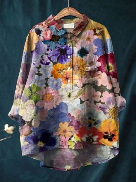 Kvinders Blomster Bluse Med Stilfuldt Design 8