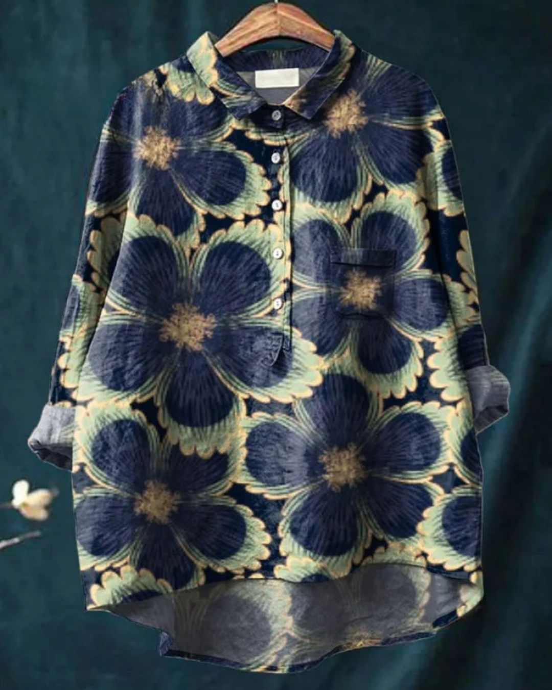 Kvinders Blomster Skjorte Button Down 1