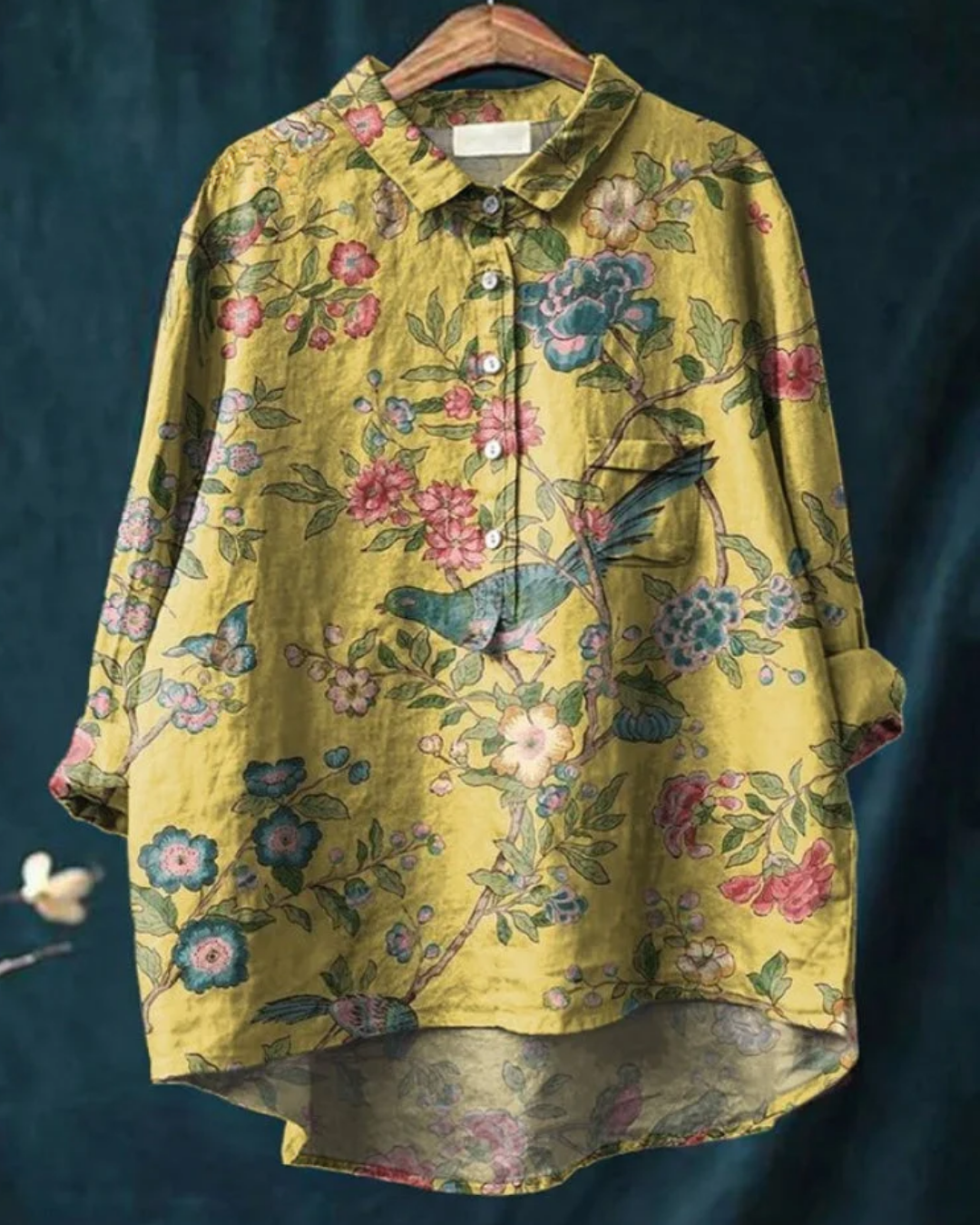 Kvinders Blomster Skjorte Button Down 8