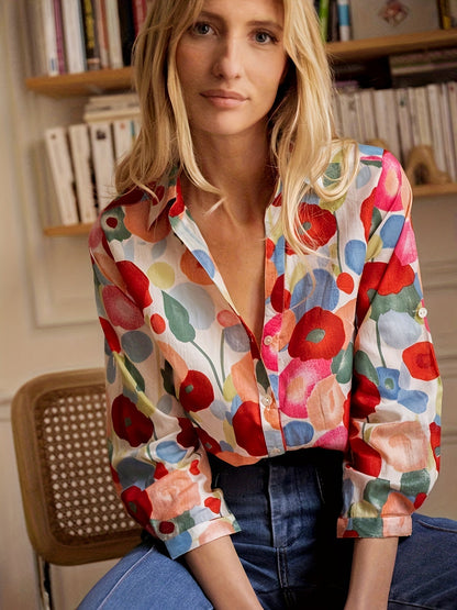 Kvinders Blomsterbluse med Lange Ærmer Casual Chic 3