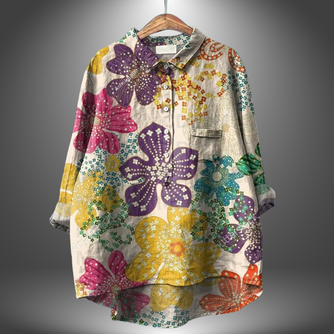 Kvinders Blomsterskjorte Artisan Stil 4