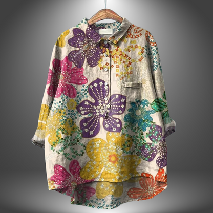 Kvinders Blomsterskjorte Artisan Stil 4