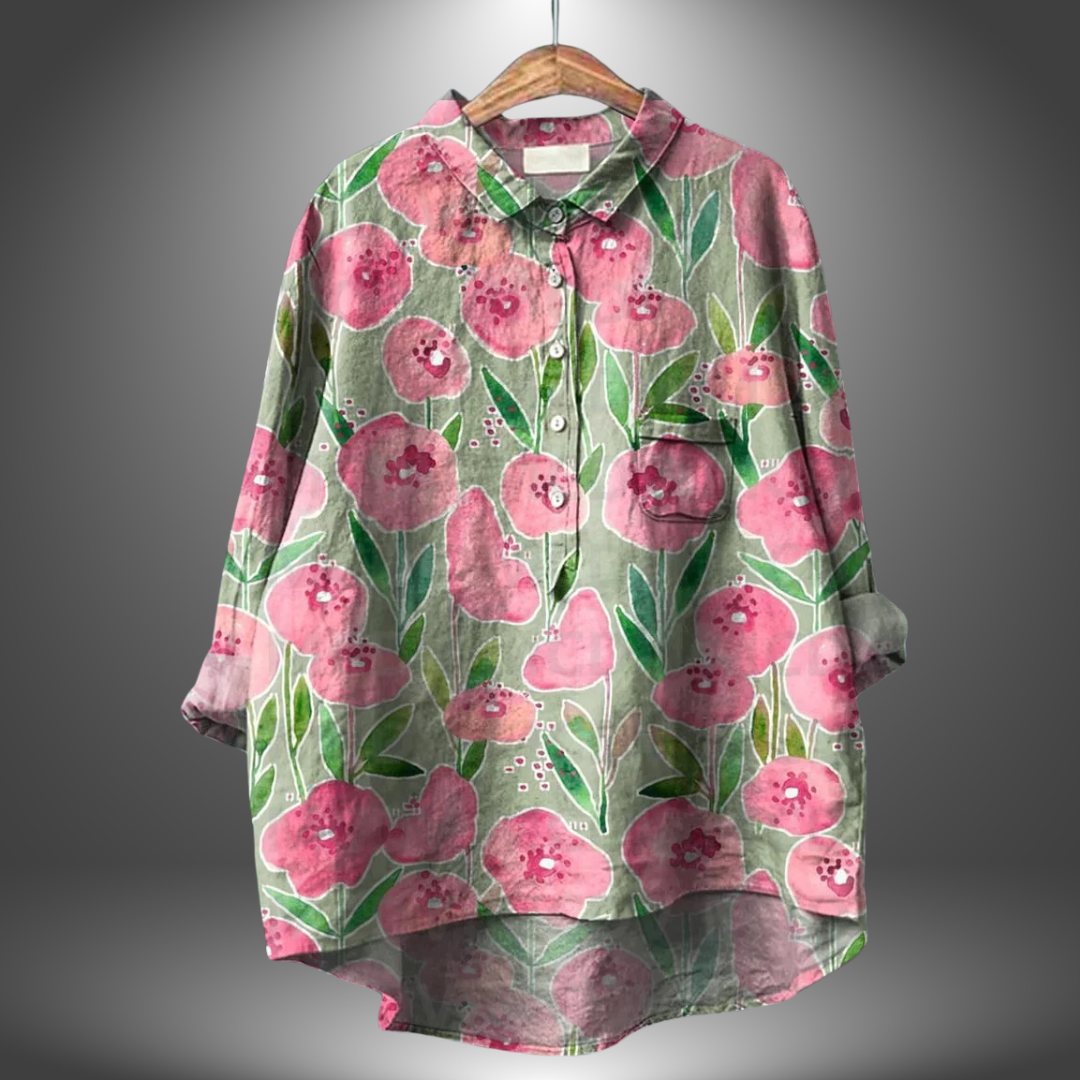 Kvinders Blomsterskjorte Artisan Stil 6