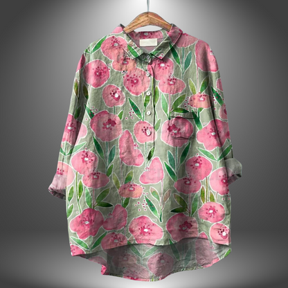 Kvinders Blomsterskjorte Artisan Stil 6
