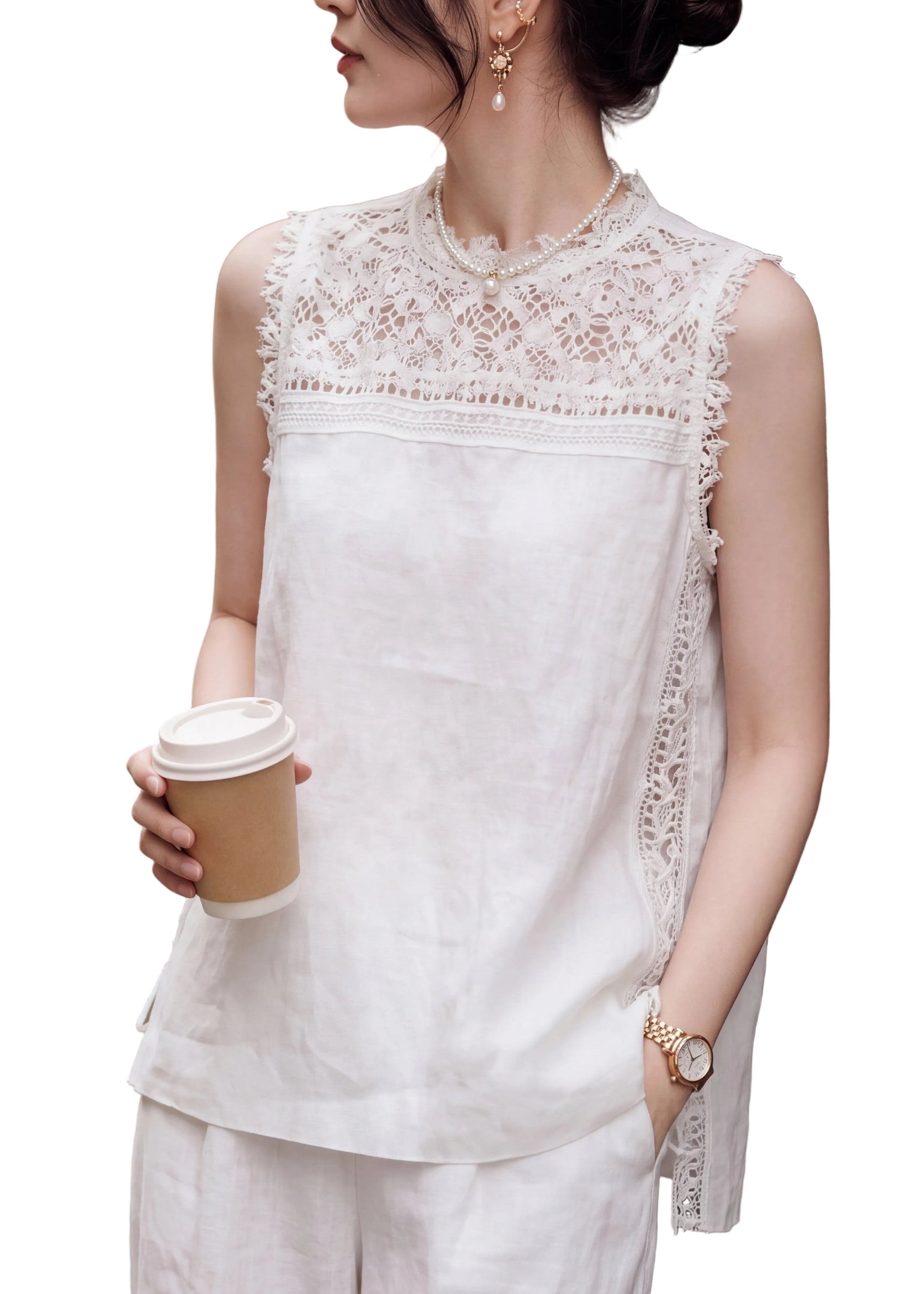 Kvinders Blonder Vest Med Lavt Design 0