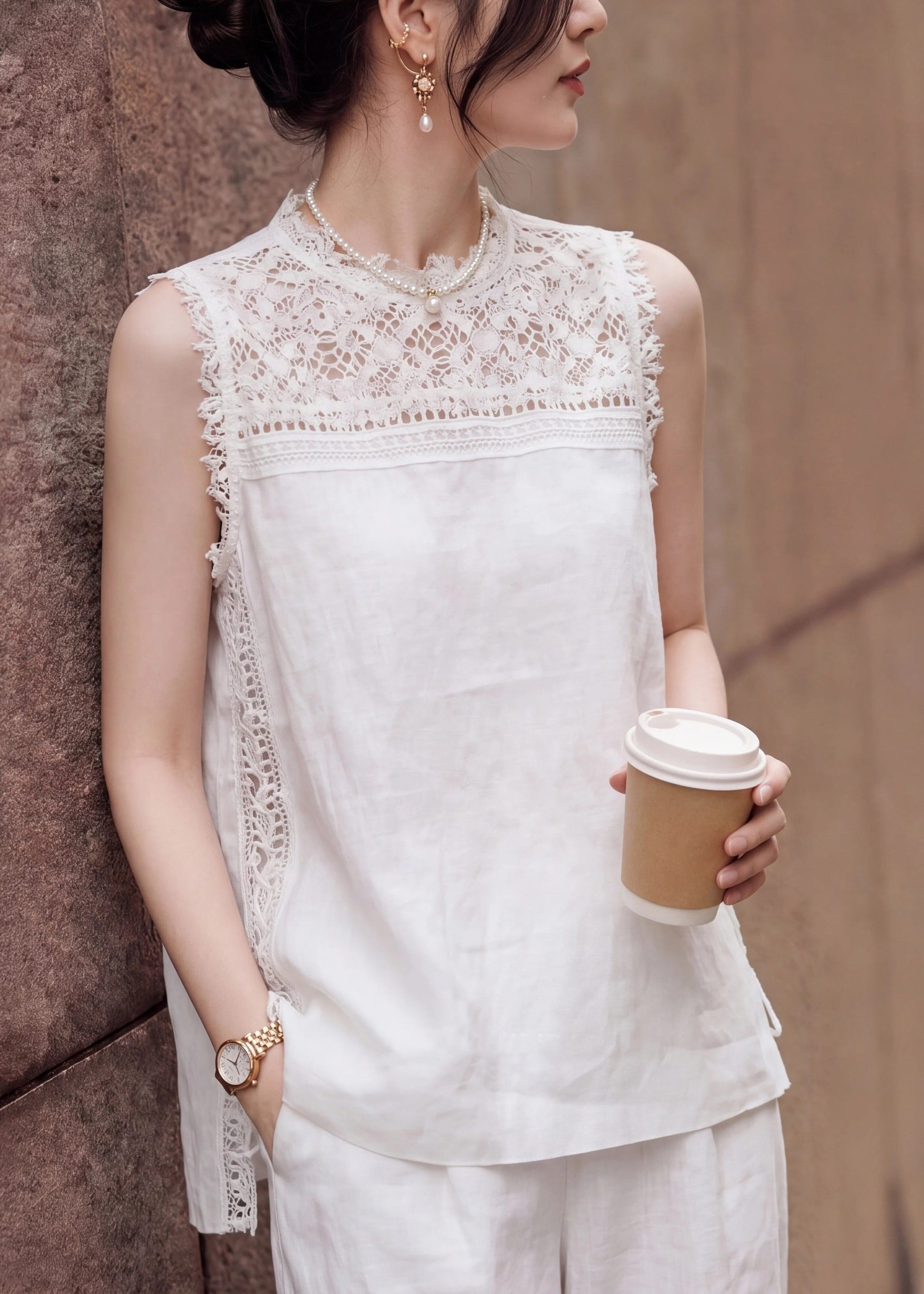 Kvinders Blonder Vest Med Lavt Design 2