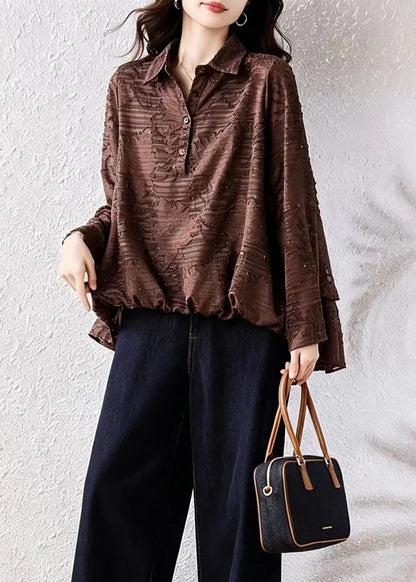 Kvinders Bluse Asymmetrisk Design med Krave 1