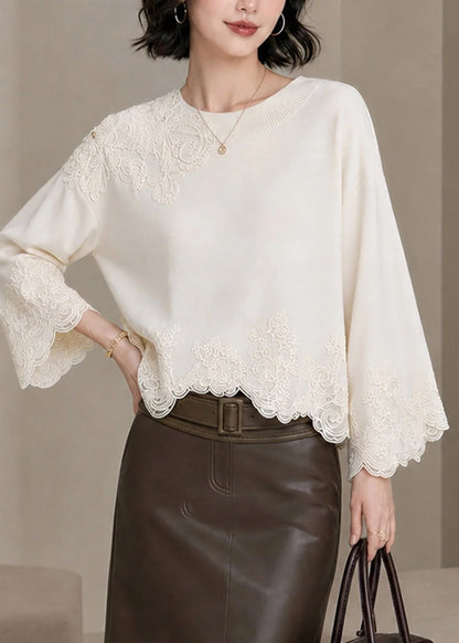 Kvinders Bluse Broderet Patchwork Efterår 3