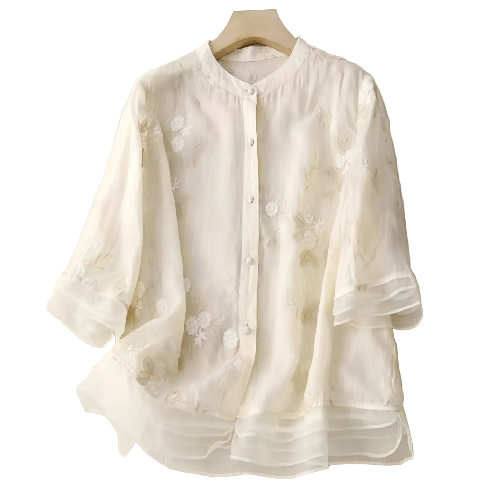 Kvinders Bluse Elegant Løs 100% Bomuld 0
