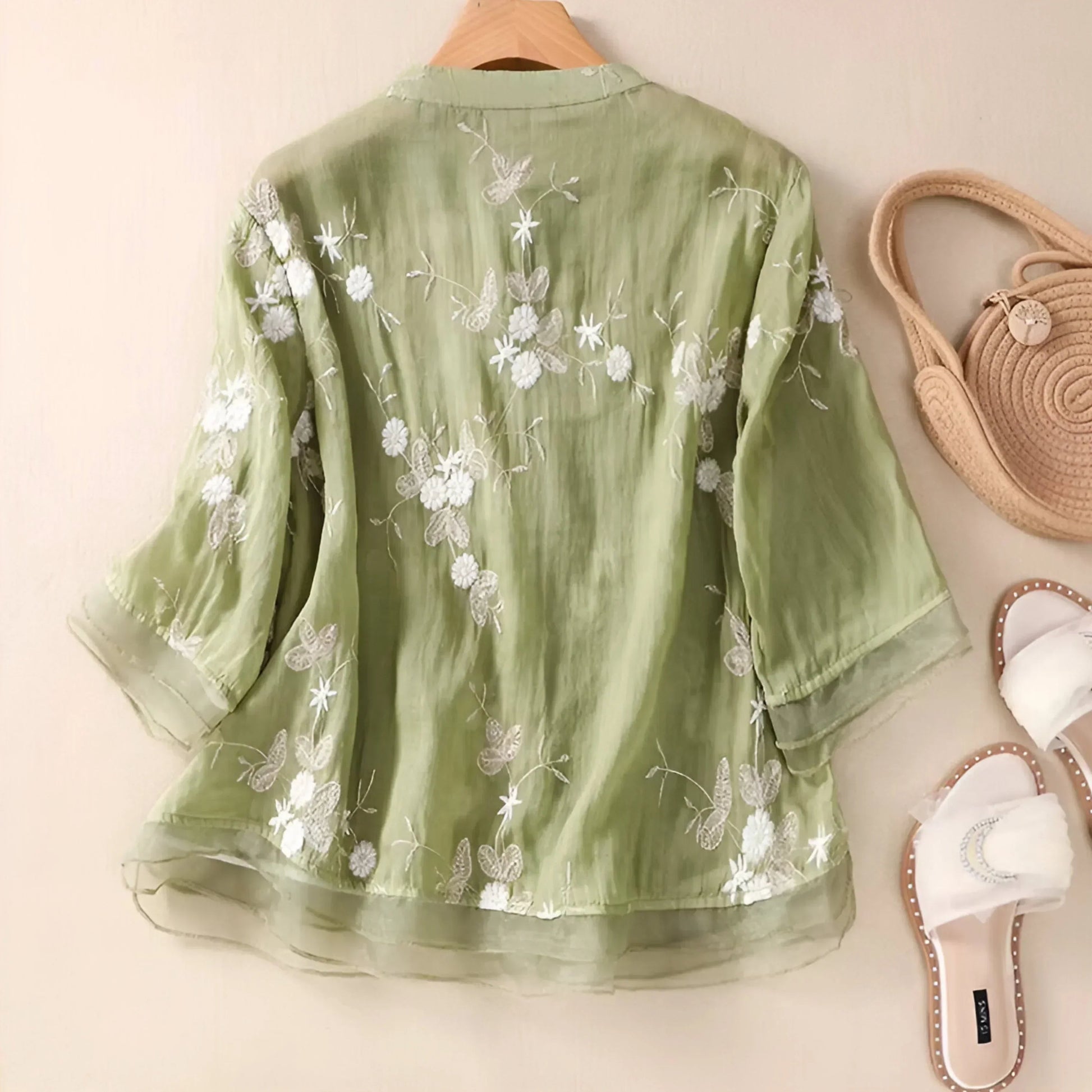 Kvinders Bluse Elegant Løs 100% Bomuld 3