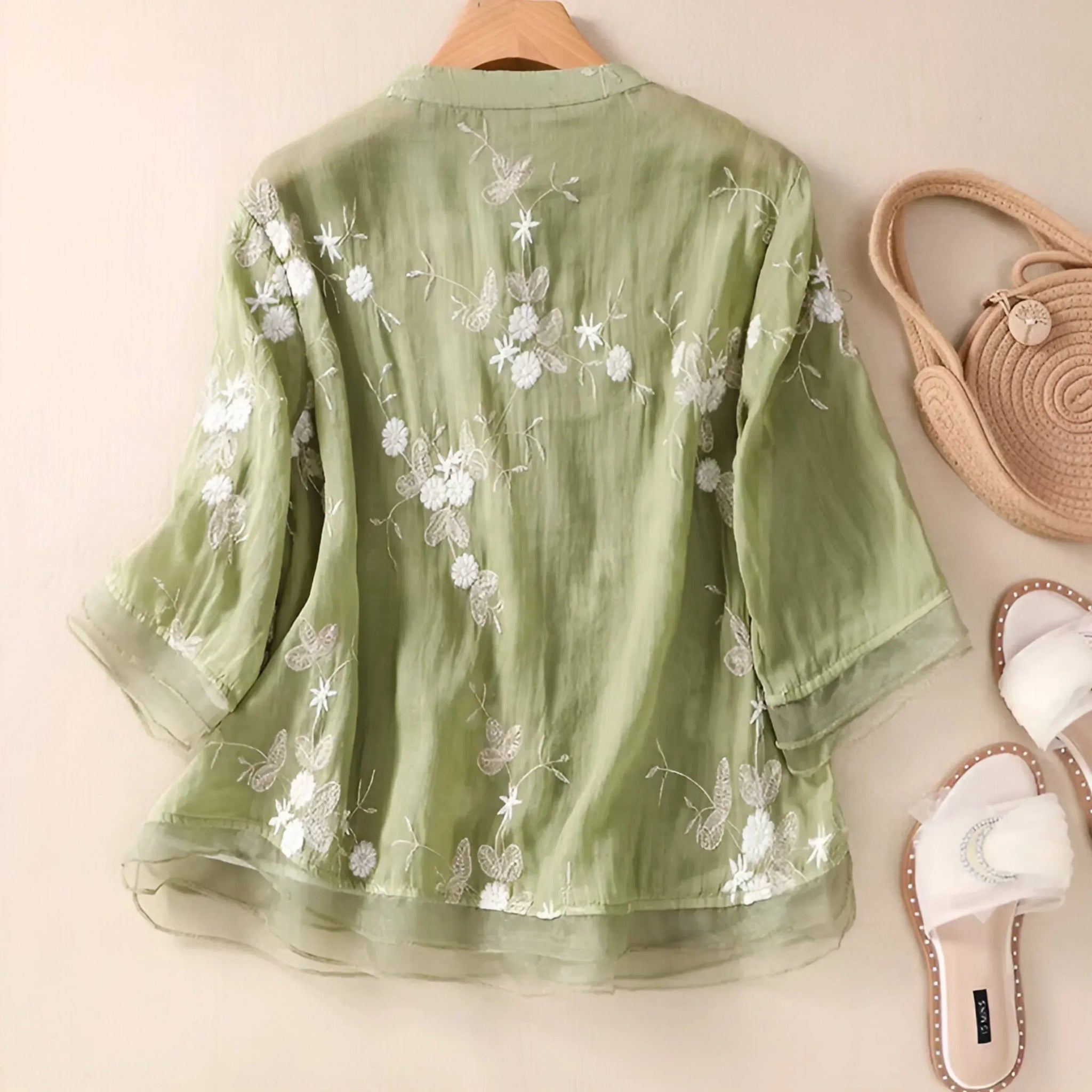 Kvinders Bluse Elegant Løs 100% Bomuld 3