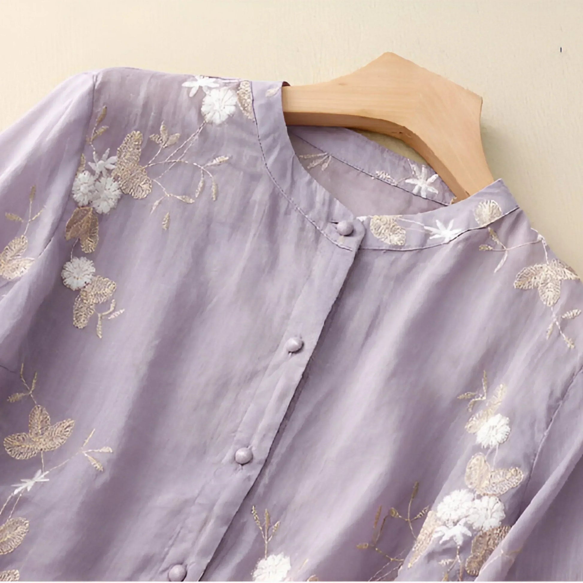 Kvinders Bluse Elegant Løs 100% Bomuld 6