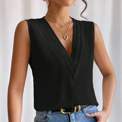 Kvinders Bluse Uden Ærmer Elegant Design 9