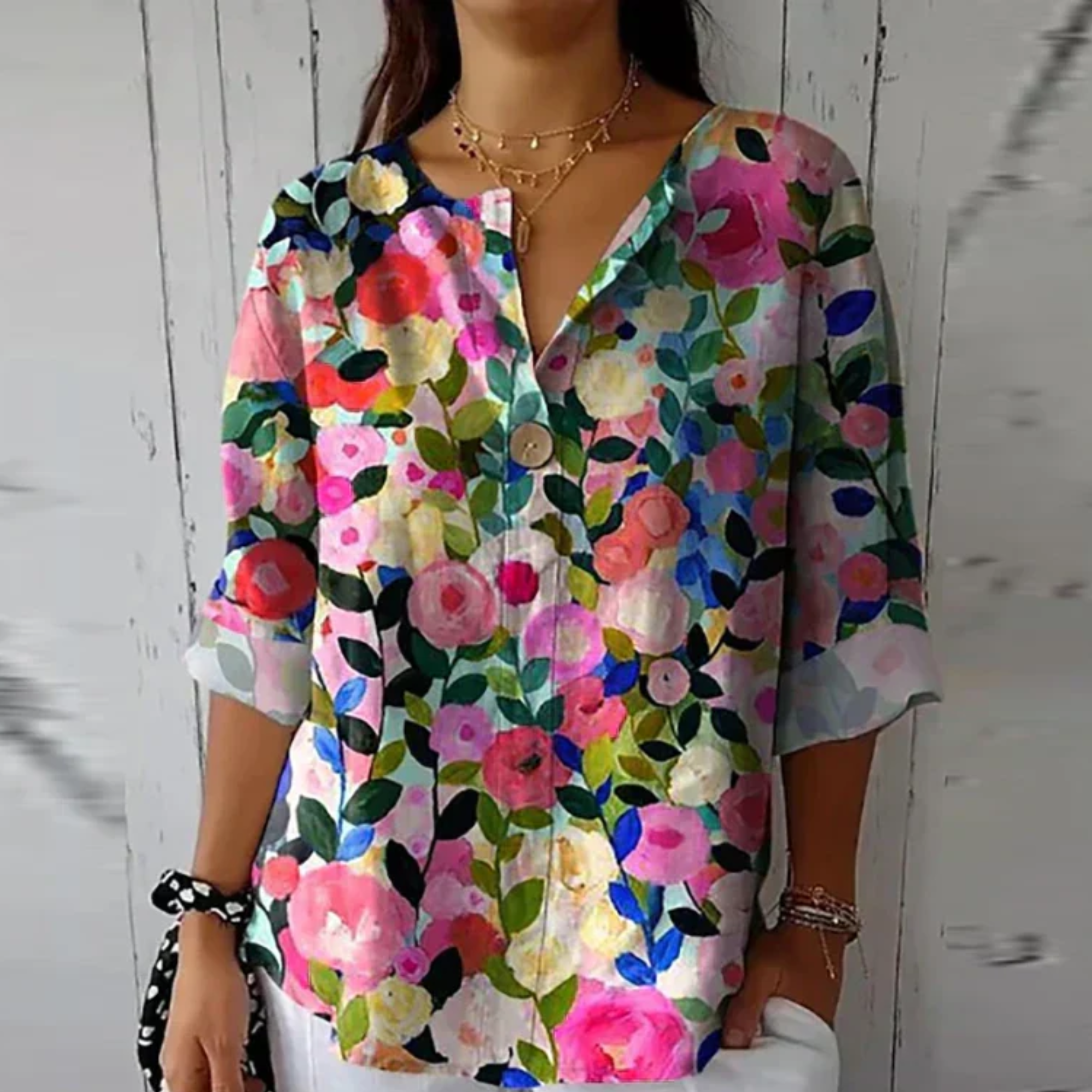 Kvinders Bluse med Blomsterprint Chic 5