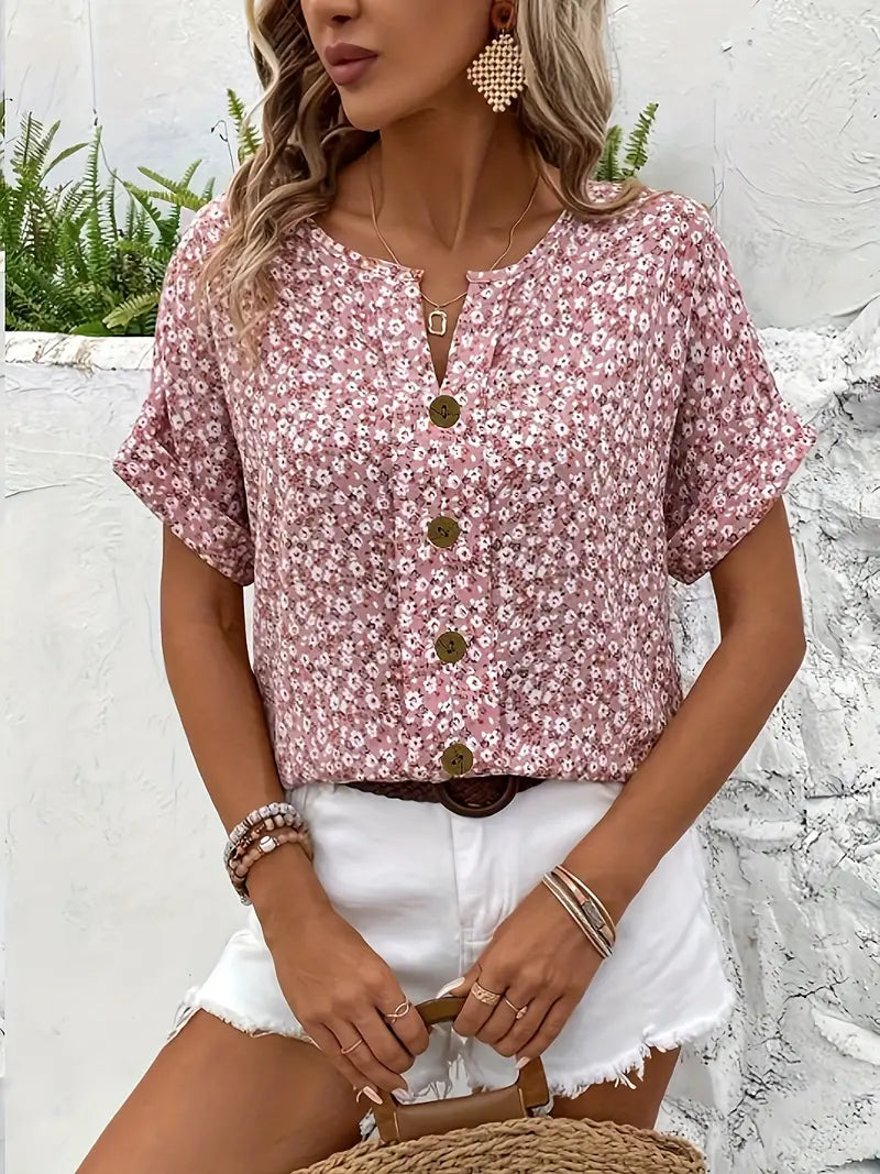 Kvinders Bluse med Blomsterprint Løs Pasform 4