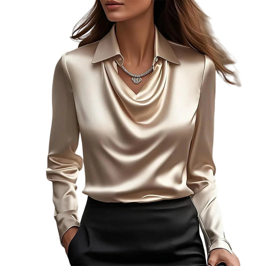 Kvinders Bluse med Drapering 0