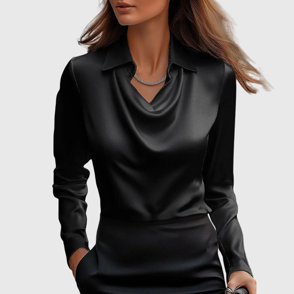Kvinders Bluse med Drapering 2